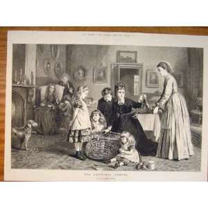  Christmas Hamper Kilburne Family Children Fine Art 1873 