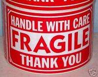500 LARGE 3 x 5 Fragile Handle With Care Label Sticker  