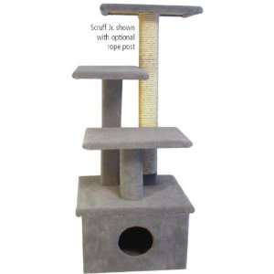 Scruff Jr Kitty Condo  Color GRAY  Leg Covering ROPE ON TALLEST POST 