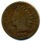 1887 P INDIAN HEAD PENNY ★US KEY DATE RARE SMALL 1 CENT AMERICAN 