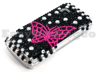 Crystal Bling Back Case Cover Nokia 5230 Pink Butterfly  