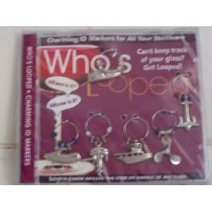 Whos Looped Power Boating Wine Charms 