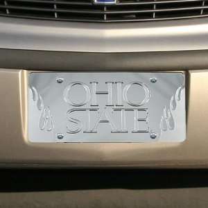  NCAA Ohio State Buckeyes Silver Mirrored Flame License 