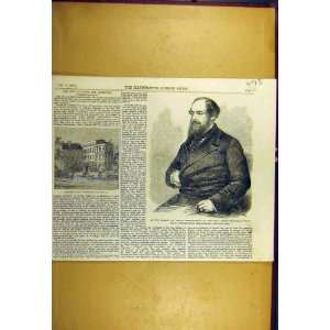  1857 Russell Correspondent ClementS Inn Old Print