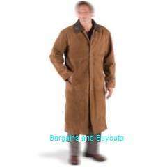 Brown Leather Old Western Leather Duster Overcoat   Med  