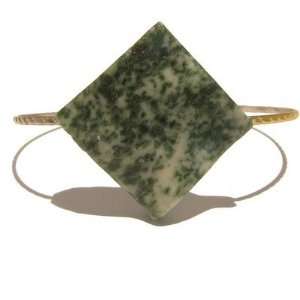   11 Bangle Forest Green Golden Diamond Shape Crystal 7.8 Jewelry
