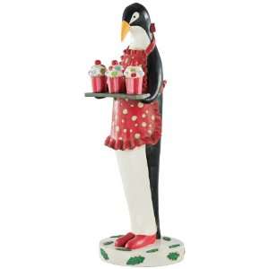  Penguin in Apron Serving Cupcakes Decorative Statue