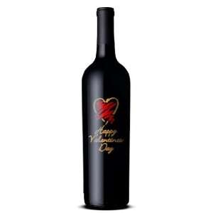 Goosecross Etched Wine Bottle   Valentines Day Heart   Goosecross 