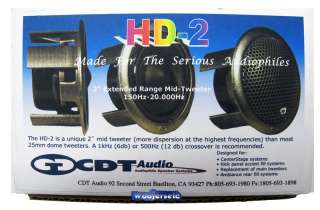 HD2 CDT AUDIO NEW HD SERIES 2 MIDRANGE   TWEETERS PAIR  