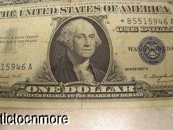 US 1957A 1957 A $1 ONE DOLLAR BILL SILVER CERTIFICATE STAR NOTE BLUE 