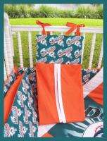 NEW baby crib bedding set made w/ MIAMI DOLPHINS fabric  