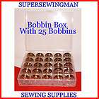 Bobbin Box Case W/ Juki DDL5550 25 Bobbins.  Industrial Sewing 