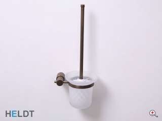 Antique Bronze & Glass Toilet Brush and Holder TB005  