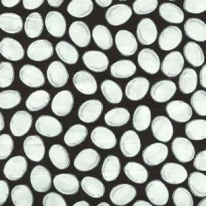 FARM WHITE CHICKEN EGGS ON BLACK  Cotton Quilt Fabric  