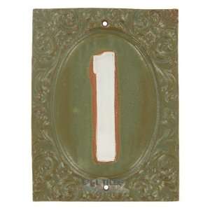  Victorian house numbers   #1 in pesto & marshmallow