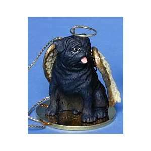  Black Pug Angel Christmas Ornament