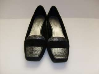 Franco Sarto Black Reptile Croc Print Shoes Loafers 9 M  