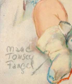 Large Framed Vintage Maude Tousey Fangel Baby Print  
