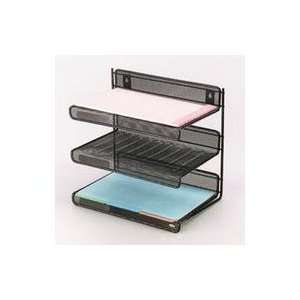  SHELF,3TIER,DSK,MESH,BK