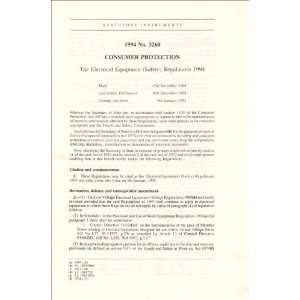  Electrical Equipment (Safety) Regulations 1994 Consumer 