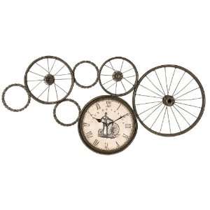   , Vintage Bicycle Metal With Aged Ivory Clock Face