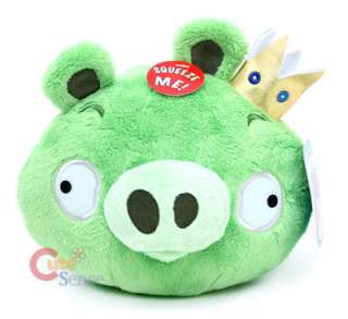 Angry Birds Green King Pig Plush Doll  8in w/Sound