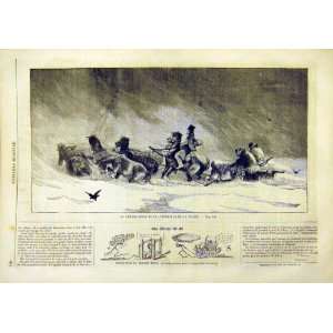   Russian Interior Snow Storm Sleigh French Print 1859