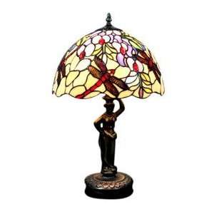   Style Dragonfly Pattern Stained Glass Table Lamp