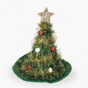 Santa Hat CHRISTMAS TREE Felt Cap w/ Ornaments FREE S&H  