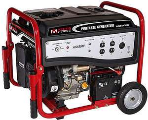 5500 Watt Portable Generator w/ Wheel Kit ~ Electric Start Gas Powered 