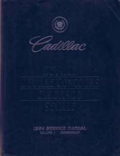 1994 CADILLAC DEVILLE ELDORADO SEVILLE Service Manual  