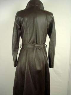 Mint Vintage Wms DEERSKIN Belted Leather Long Coat  