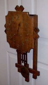 Antique American Mission Oak Wall Clock *Runs Good*  