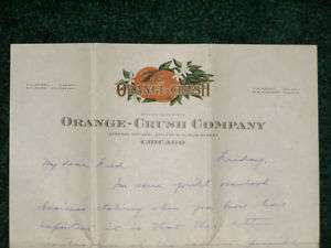 Wards Orange Crush   Owners letter on co. stationery  