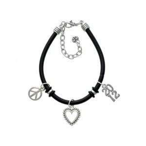 Silver Vertical Year   2012   Black Peace Love Charm Bracelet [Jewelry 