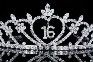 Princess Sweet 16 Birthday Crystal Crown Tiara 4499  