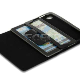 BLACK BOOK STYLE LEATHER CASE STAND COVER FOR SAMSUNG P6800 GALAXY TAB 
