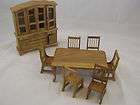 Oak Dining Room Set dollhouse furniture scale 8pc T0035