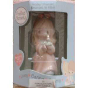 Precious Moments Holiday Ornament Porcelain Girl with Candle (2002)