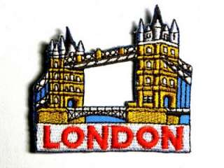 LONDON BRIDGE TOWN UK 2 IRON ON PATCH EMBROIDERED I057  
