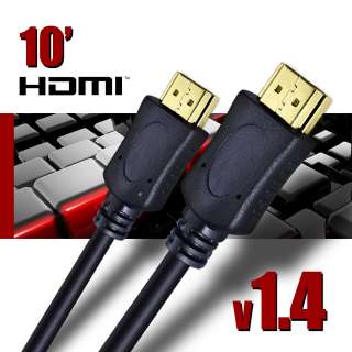 Premium 10ft HDMI Cable 10 ft NEW Gold  Ethernet  3D  PS3  XBOX 