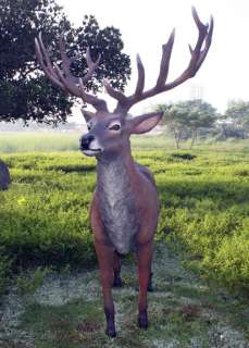 Red Stag Deer Reindeer Standing Life Size Statue Yard Decor Prop 