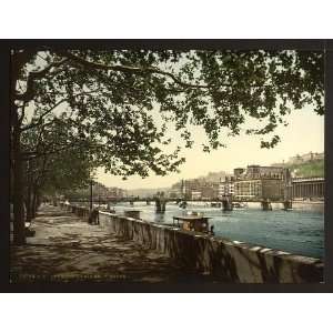  The quay of the Saone, Lyons, France,c1895
