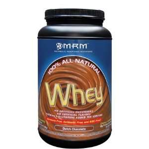 MRM All Natural Whey Protein Powder, Dutch Chocolate, 32 oz (Quantity 