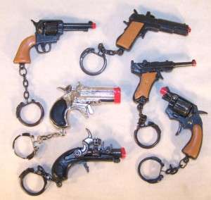 ASST CAP GUN KEYCHAIN pistol guns play toy diecast  