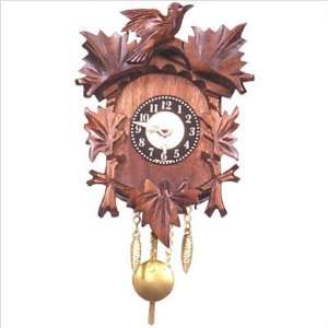 Black Forest 125 / 1QP Battery Operated Carved Clock with Leaf Detail