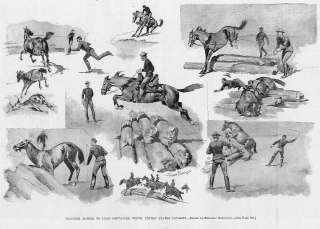 FREDERIC REMINGTON HORSE TRAINING ANTIQUE TENTH CAVALRY  