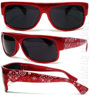 Paisley Bandana Sunglasses Super Dark LOC Style Red 7SD  