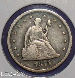 1875 S 20¢ CENT PIECE SCARCE COIN SAN FRAN RARE (OS+  