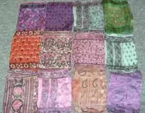 12 x 100% Indian Silk Scarves various sizes / colours  